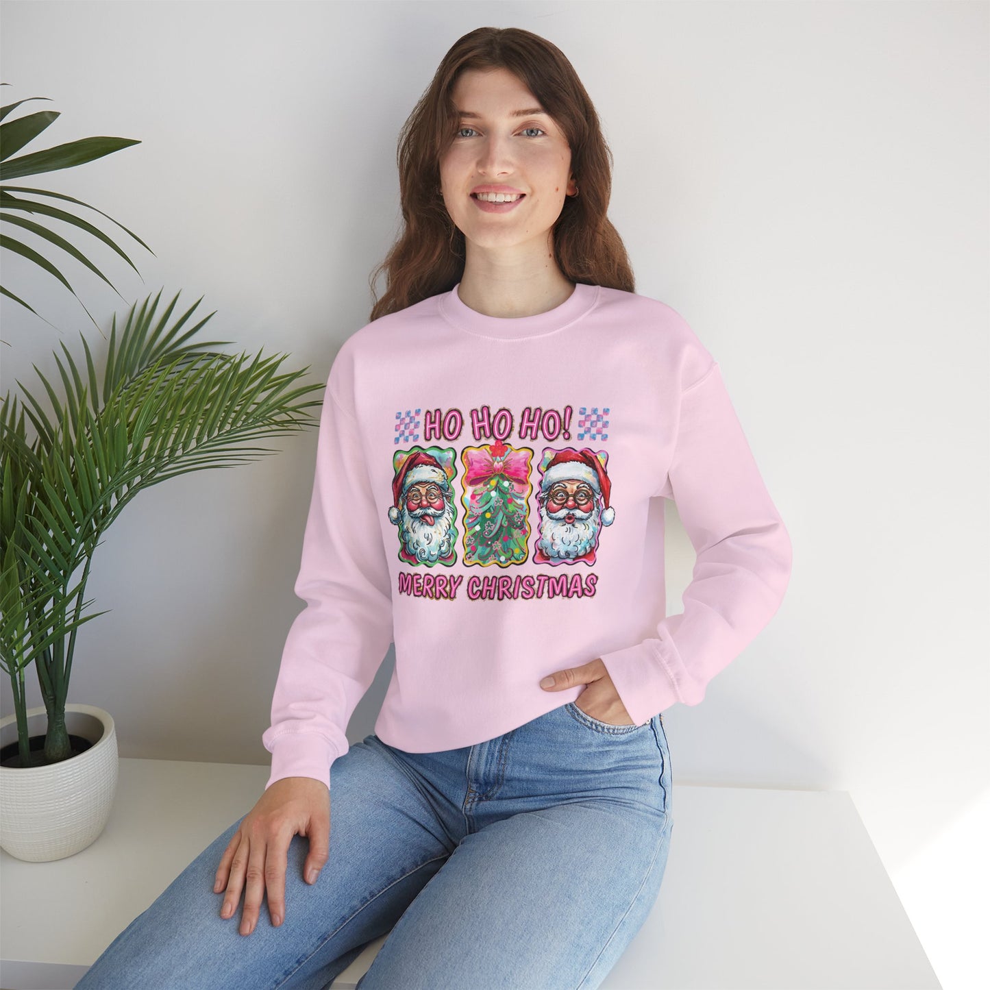 Festive Santa Crewneck Sweatshirt - Ho Ho Ho! Merry Christmas