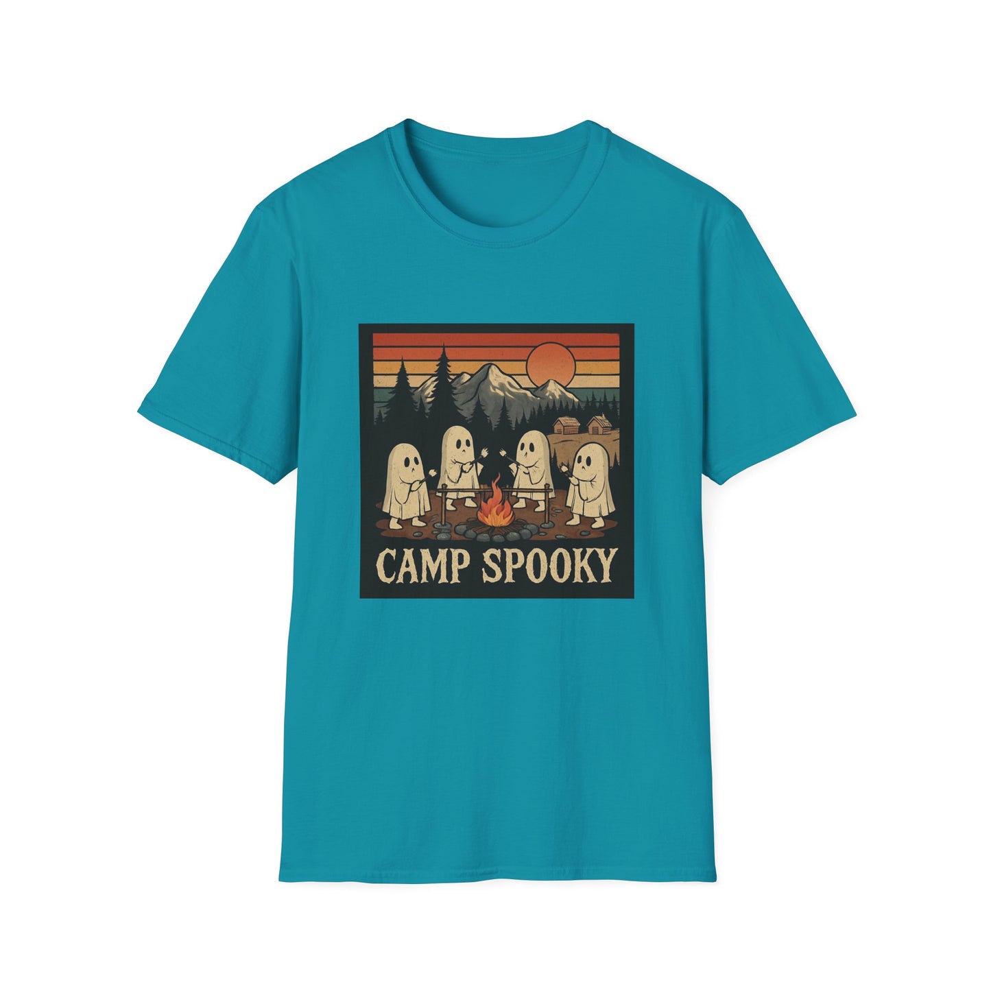 Camp Spooky Unisex T-Shirt | Halloween Vibes, Ghost Lovers Gift, Fall Apparel, Campfire Tee, Casual Wear