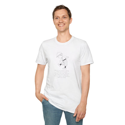 T-Shirt — Minimalist Child Sketch "Some of you would walk..." Inspirational Quote Tee