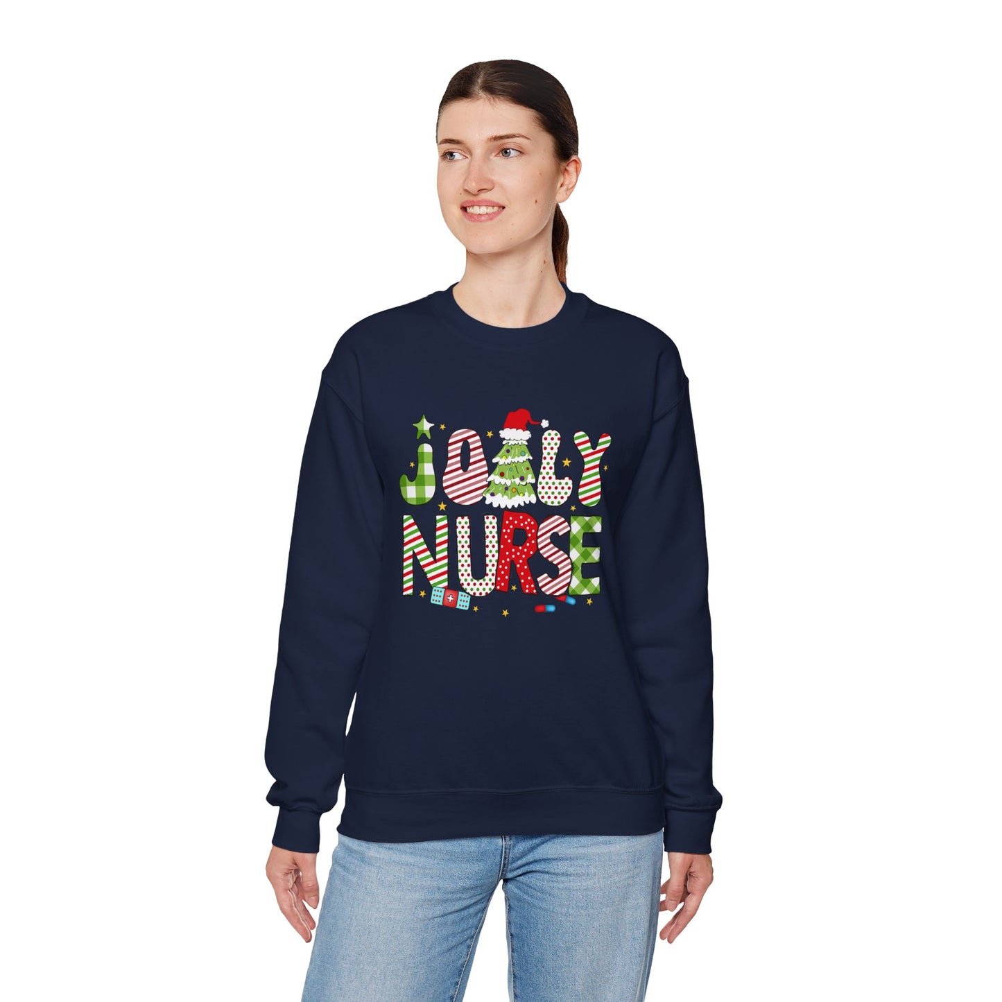 Joyful Nurse Crewneck Sweatshirt - Festive Holiday Apparel