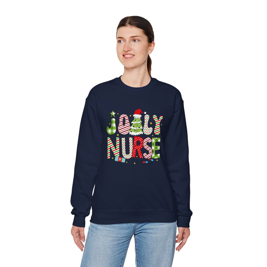 Joyful Nurse Crewneck Sweatshirt - Festive Holiday Apparel