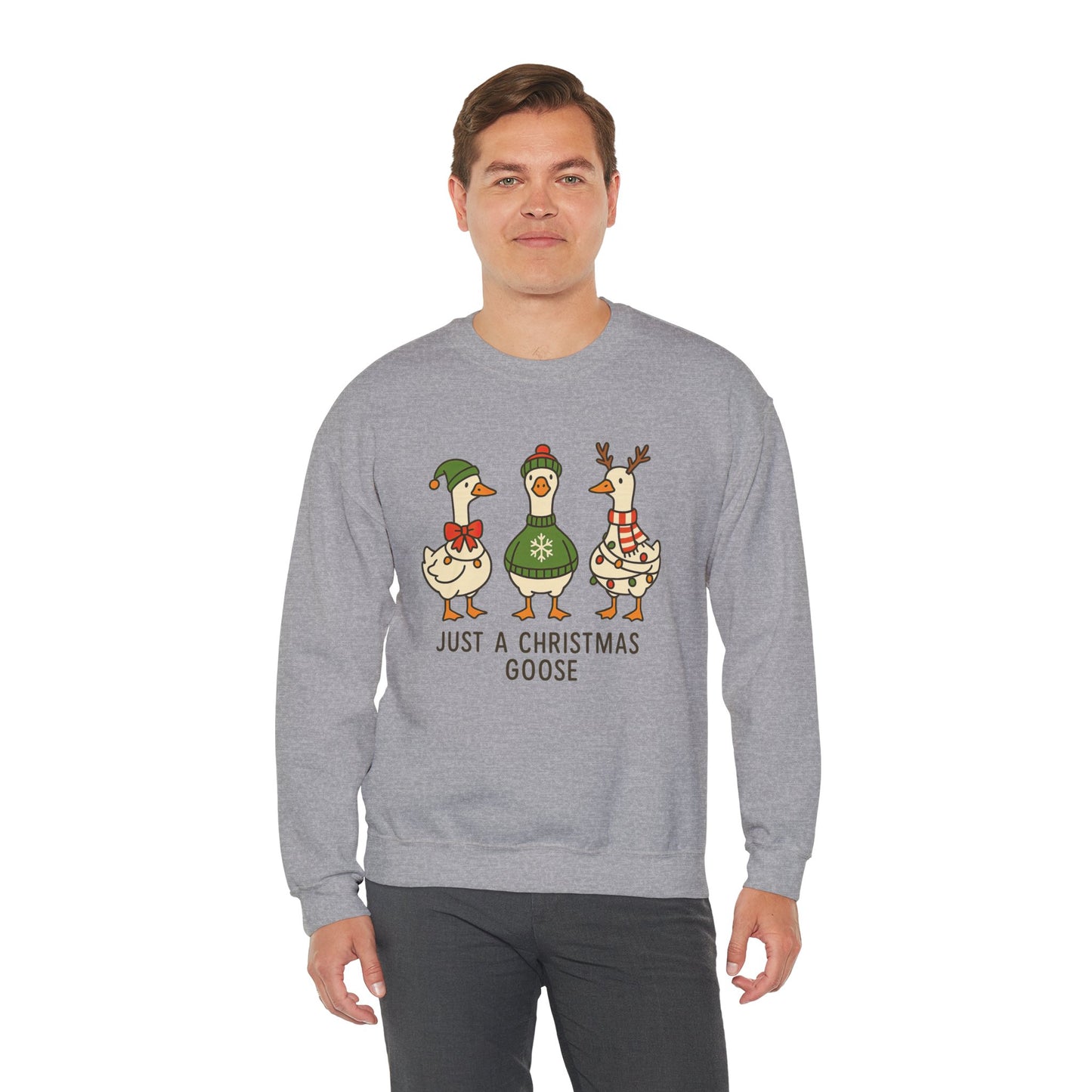 Christmas Goose Sweatshirt, Cozy Holiday Sweater, Fun Gift for Christmas, Unisex Crewneck, Winter Wardrobe Essential