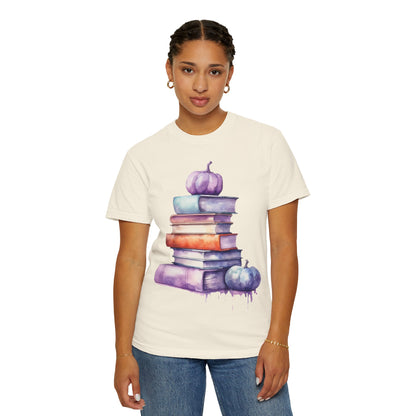 Autumn Books T-shirt, Cozy Fall Tee, Book Lover Gift, Unisex T-shirt, Perfect for Halloween, Thanksgiving, Reading Enthusiasts