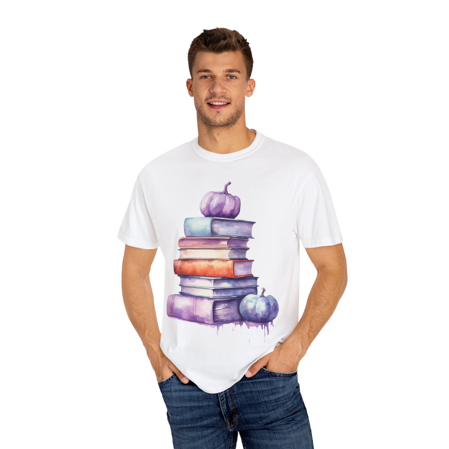 Autumn Books T-shirt, Cozy Fall Tee, Book Lover Gift, Unisex T-shirt, Perfect for Halloween, Thanksgiving, Reading Enthusiasts