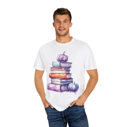Autumn Books T-shirt, Cozy Fall Tee, Book Lover Gift, Unisex T-shirt, Perfect for Halloween, Thanksgiving, Reading Enthusiasts