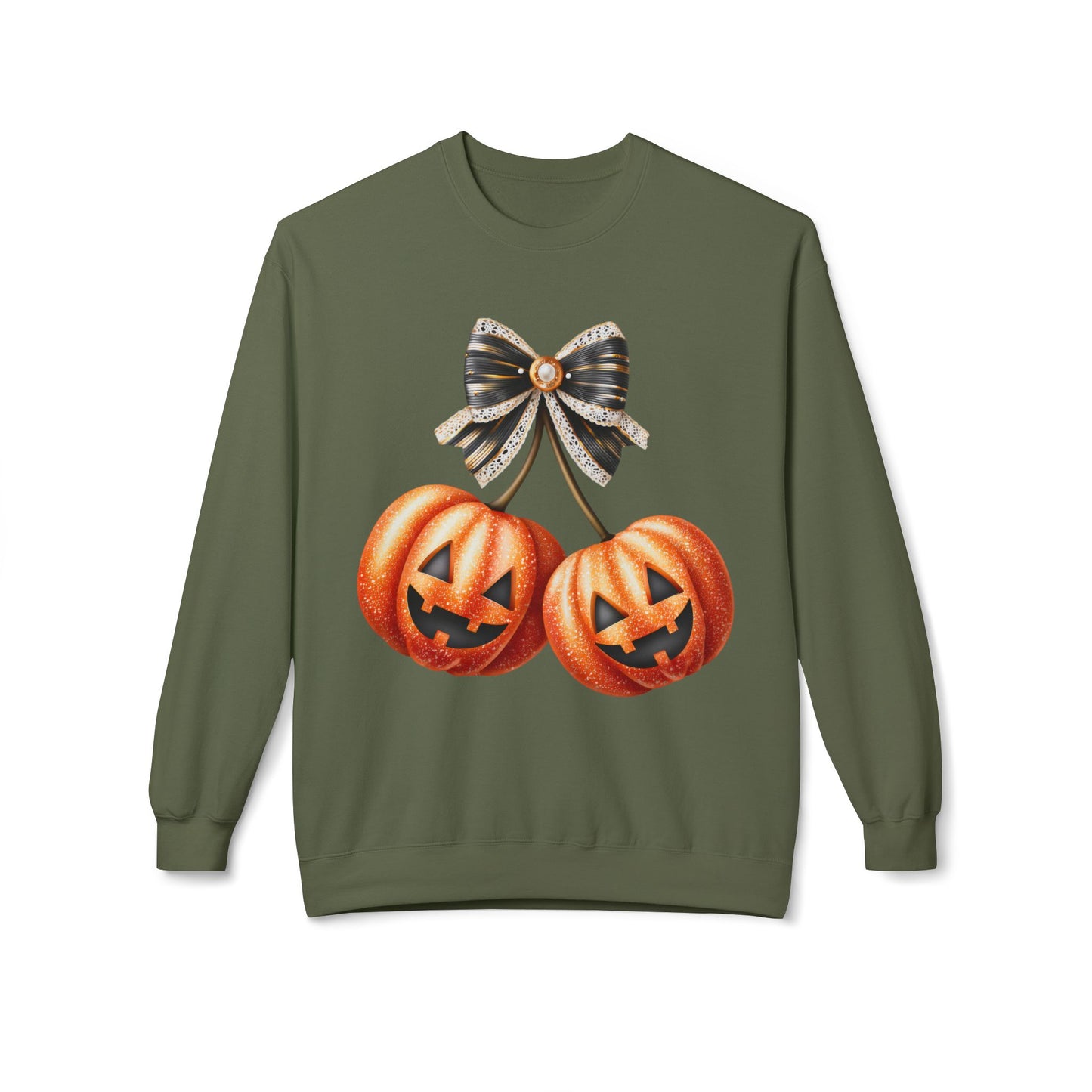 Halloween Pumpkin Graphic Crewneck Sweatshirt, Fall Sweatshirt, Unisex Fleece, Cozy Sweater, Halloween Apparel, Autumn Fashion
