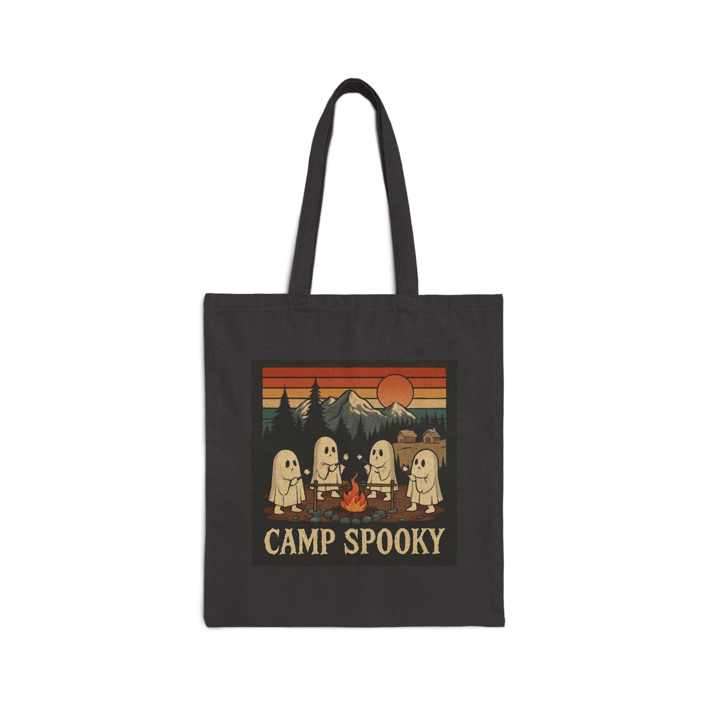 Spooky Camp Tote Bag, Halloween Gift, Eco-Friendly Canvas Bag, Trick or Treat Bag, Camping Accessories