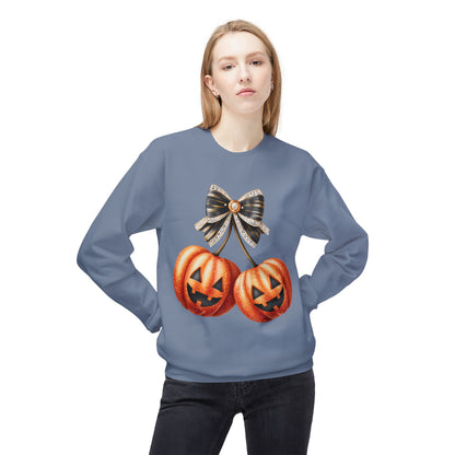 Halloween Pumpkin Graphic Crewneck Sweatshirt, Fall Sweatshirt, Unisex Fleece, Cozy Sweater, Halloween Apparel, Autumn Fashion