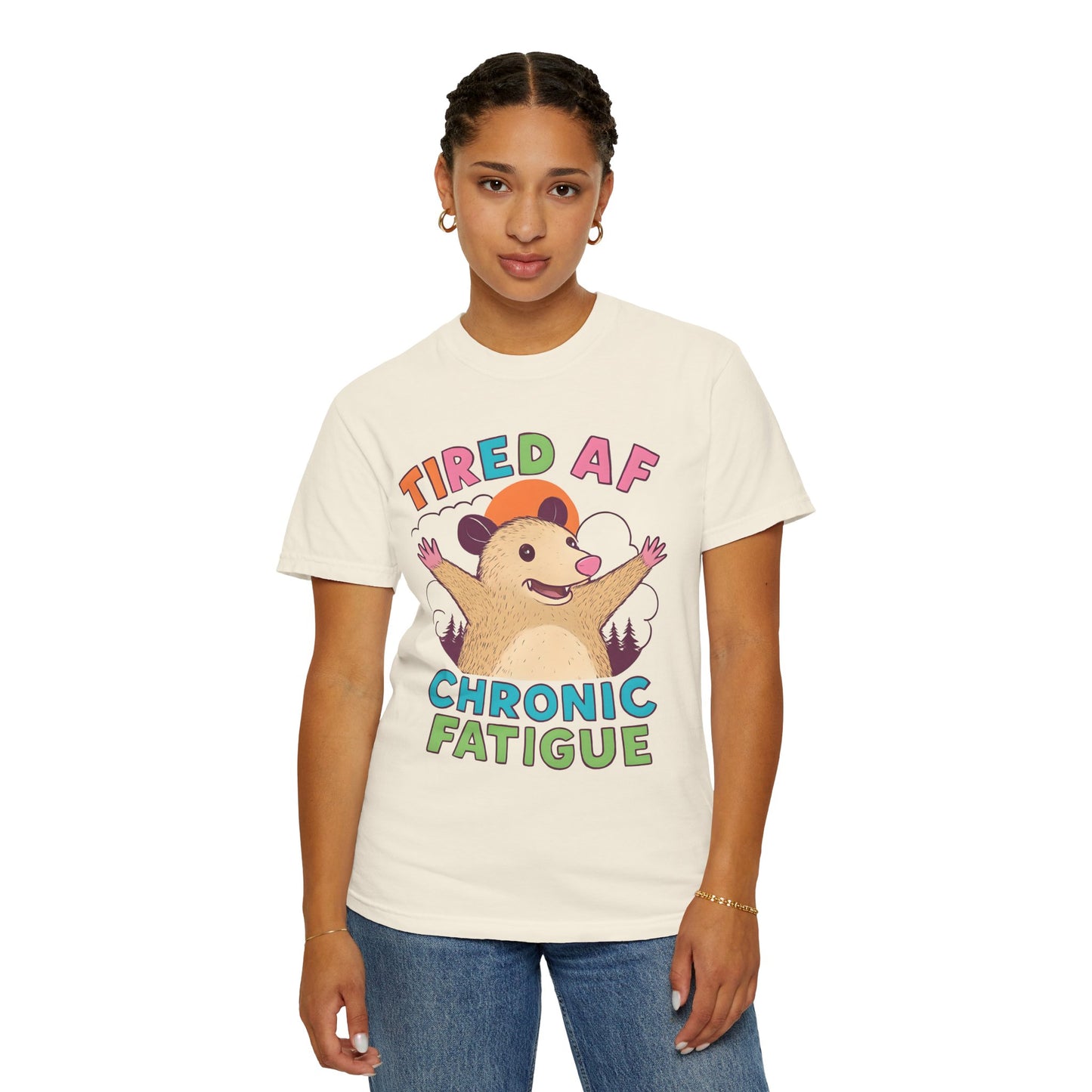 Chronic Fatigue T-Shirt, Funny Hedgehog Tee, Comfortable Casual Wear, Gift for Tired Friends, Humor Graphic Shirt