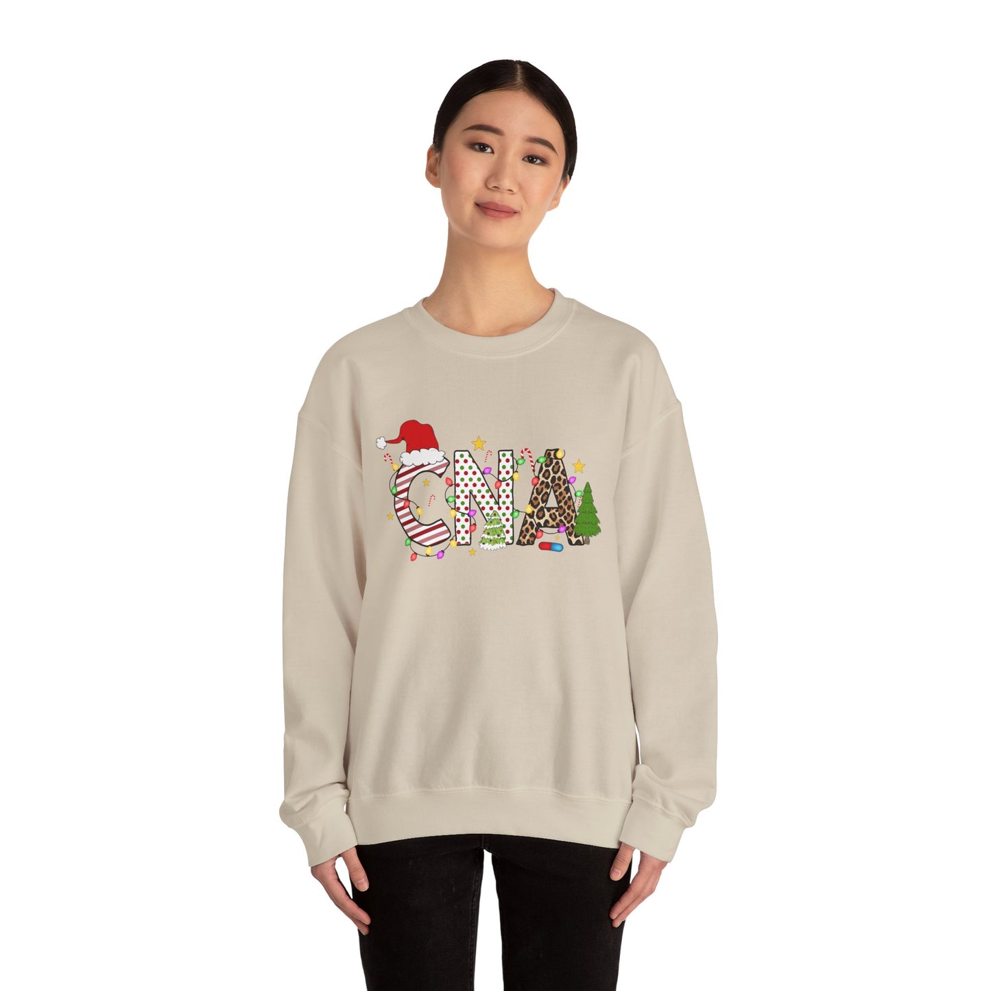 Christmas Festive CNA Crewneck Sweatshirt with Holiday Design