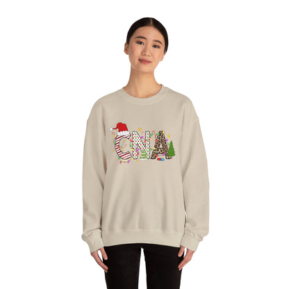 Christmas Festive CNA Crewneck Sweatshirt with Holiday Design