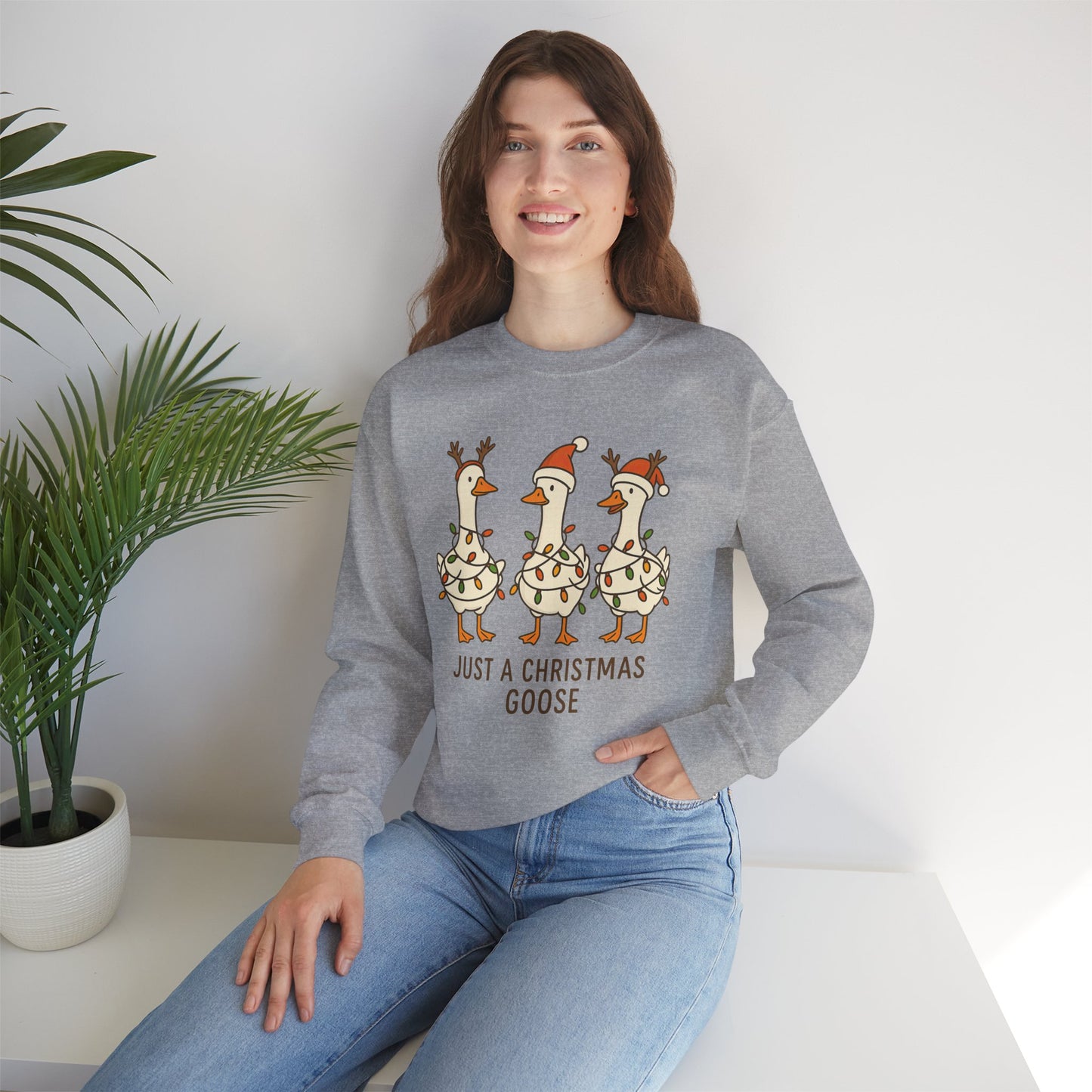 Festive Goose Sweatshirt - Cozy Holiday Apparel, Christmas Gift, Unisex Crewneck, Funny Sweatshirt, Winter Fashion