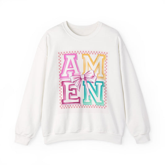 Blessed Amen Crewneck Sweatshirt, Cozy Sweatshirt, Christian Apparel, Faith-Based Gift, Inspirational Fashion