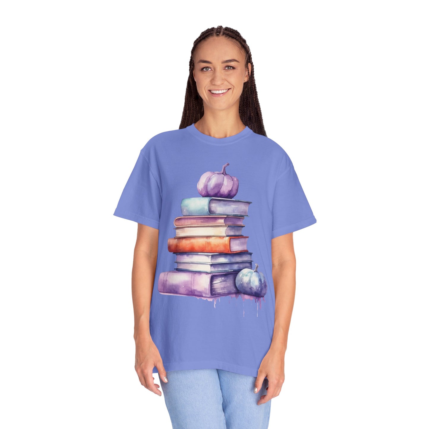 Autumn Books T-shirt, Cozy Fall Tee, Book Lover Gift, Unisex T-shirt, Perfect for Halloween, Thanksgiving, Reading Enthusiasts