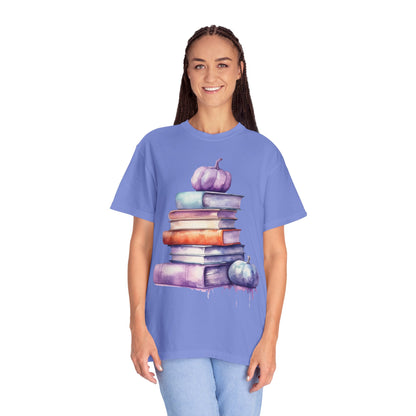 Autumn Books T-shirt, Cozy Fall Tee, Book Lover Gift, Unisex T-shirt, Perfect for Halloween, Thanksgiving, Reading Enthusiasts