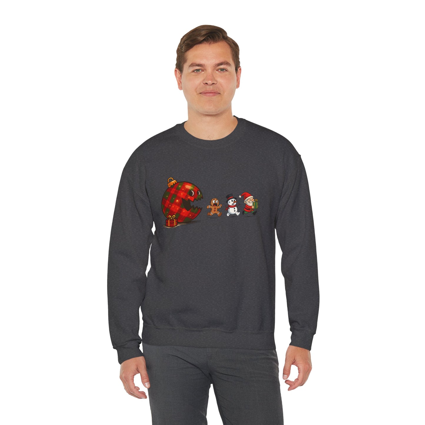 Festive Crewneck Sweatshirt with Holiday Characters
