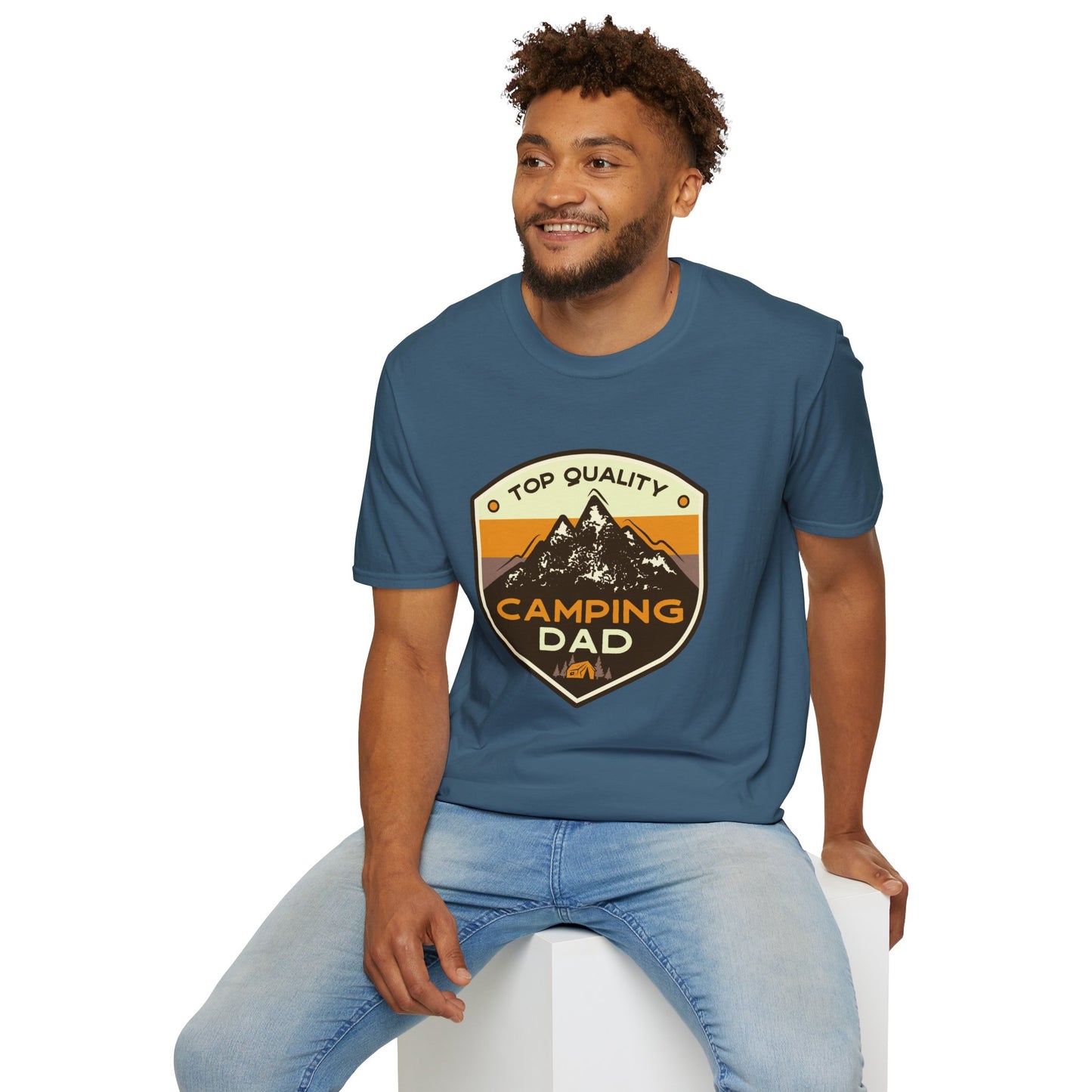 Camping Dad Unisex Softstyle T-Shirt | Perfect Gift for Dads, Outdoor Adventurers, Father's Day, Camping Trips, Family Gatherings