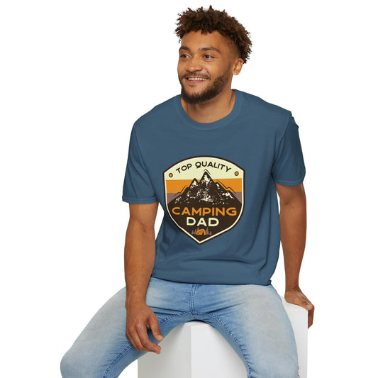 Camping Dad Unisex Softstyle T-Shirt | Perfect Gift for Dads, Outdoor Adventurers, Father's Day, Camping Trips, Family Gatherings