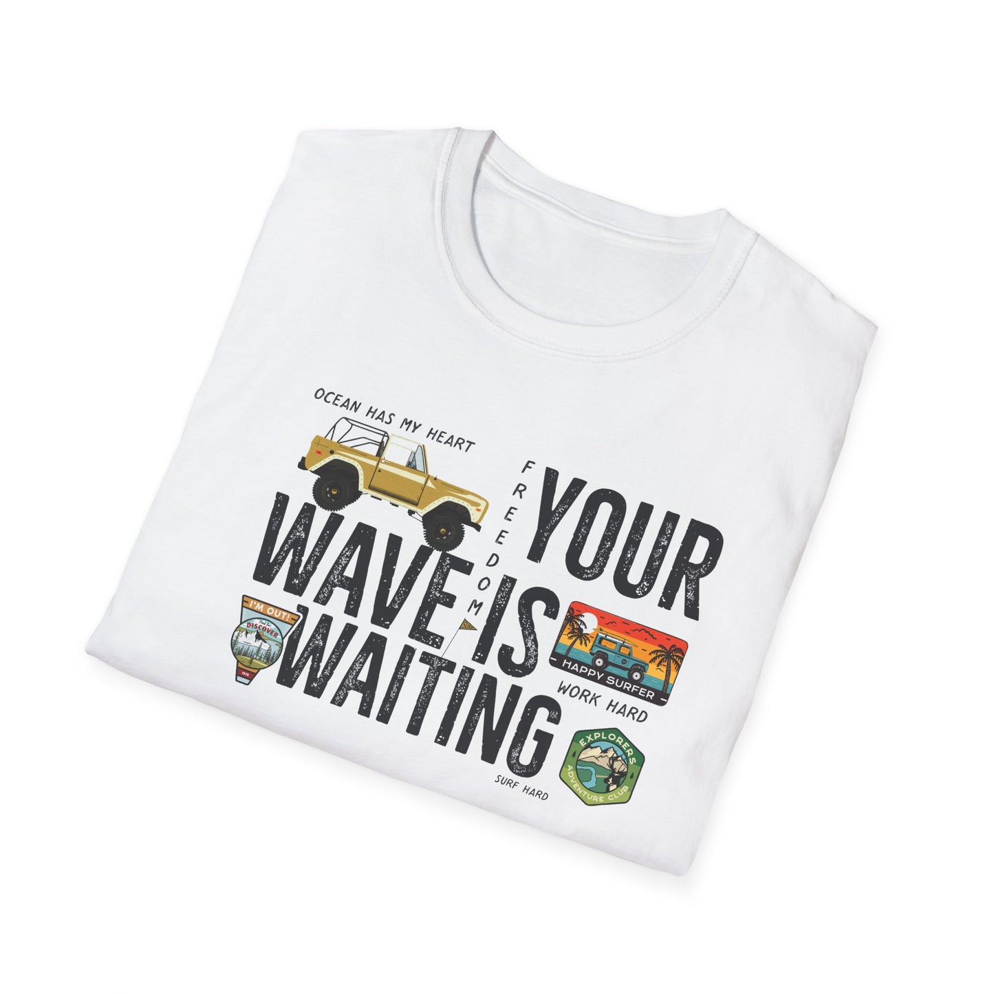 Surf-Inspired Unisex T-Shirt - Your Wave is Waiting, Beachwear, Summer Outfit, Vacation Essentials, Surfing Gift