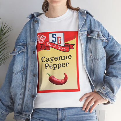 Spice Cayenne Pepper Tee, Unisex Heavy Cotton T-Shirt, Cute Gift for Food Lovers, Retro Style Shirt, Perfect for Parties, Casual Wear