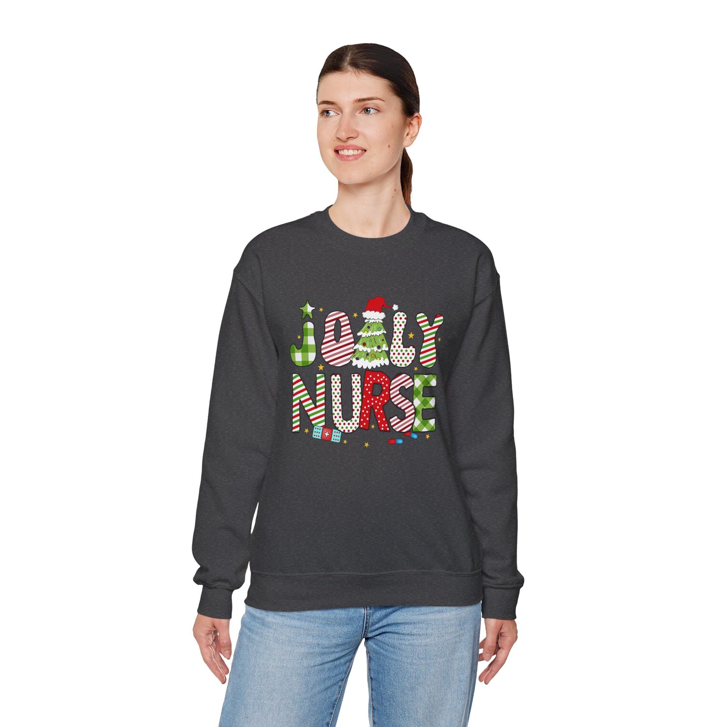 Joyful Nurse Crewneck Sweatshirt - Festive Holiday Apparel