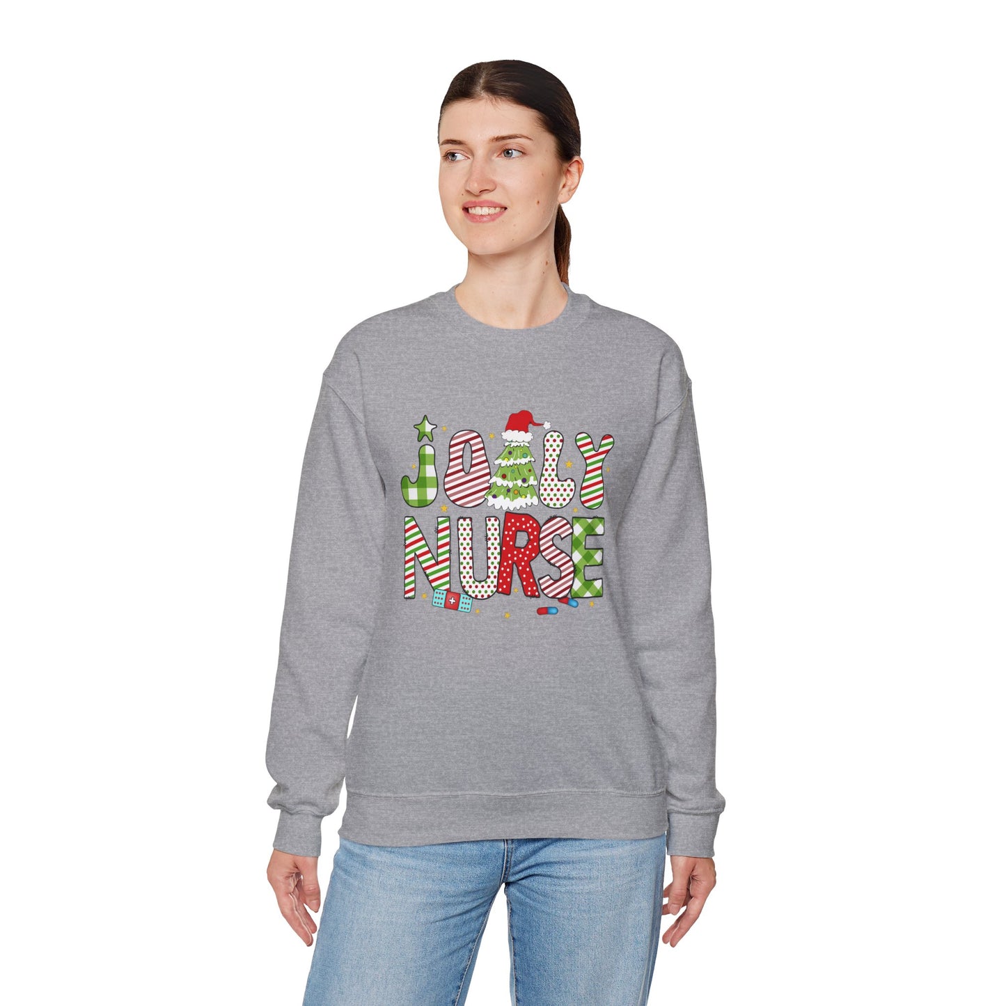 Joyful Nurse Crewneck Sweatshirt - Festive Holiday Apparel