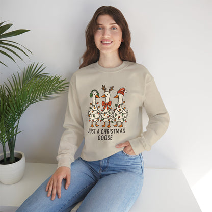 Christmas Goose Sweatshirt, Cozy Holiday Crewneck, Unisex Gift, Festive Apparel, Warm Sweater for Winter Joy