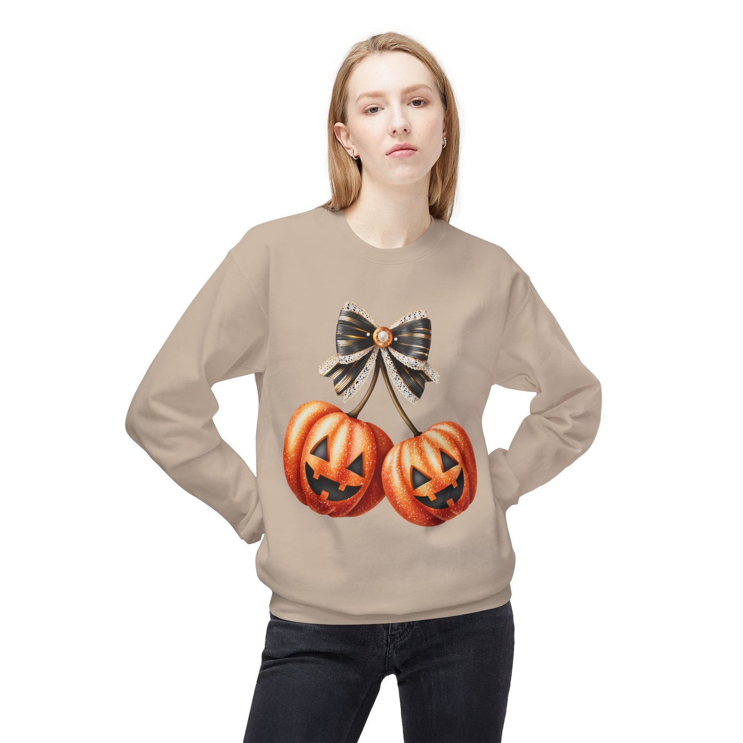 Halloween Pumpkin Graphic Crewneck Sweatshirt, Fall Sweatshirt, Unisex Fleece, Cozy Sweater, Halloween Apparel, Autumn Fashion