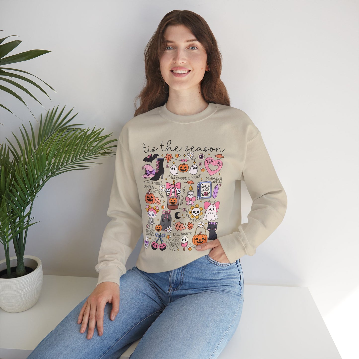 Spooky Season Crewneck Sweatshirt, Halloween Apparel, Cozy Unisex Sweatshirt, Cute Fall Fashion, Seasonal Gift, October Vibes