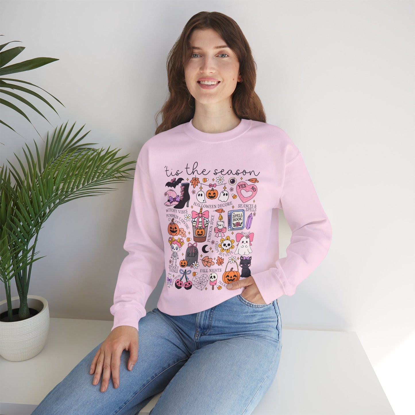 Spooky Season Crewneck Sweatshirt, Halloween Apparel, Cozy Unisex Sweatshirt, Cute Fall Fashion, Seasonal Gift, October Vibes
