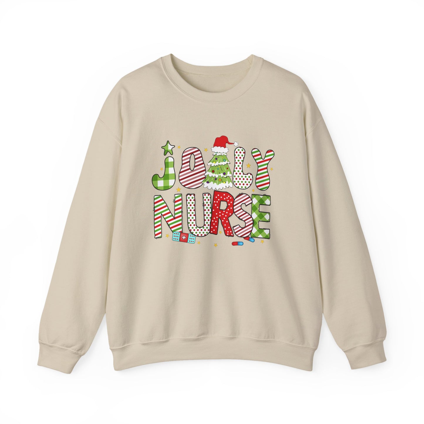 Joyful Nurse Crewneck Sweatshirt - Festive Holiday Apparel