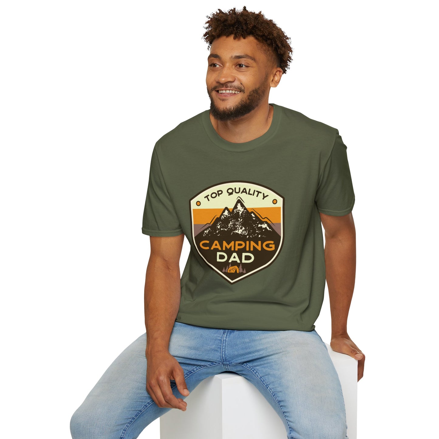 Camping Dad Unisex Softstyle T-Shirt | Perfect Gift for Dads, Outdoor Adventurers, Father's Day, Camping Trips, Family Gatherings