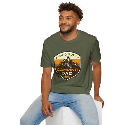 Camping Dad Unisex Softstyle T-Shirt | Perfect Gift for Dads, Outdoor Adventurers, Father's Day, Camping Trips, Family Gatherings