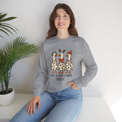 Christmas Goose Sweatshirt, Cozy Holiday Crewneck, Unisex Gift, Festive Apparel, Warm Sweater for Winter Joy