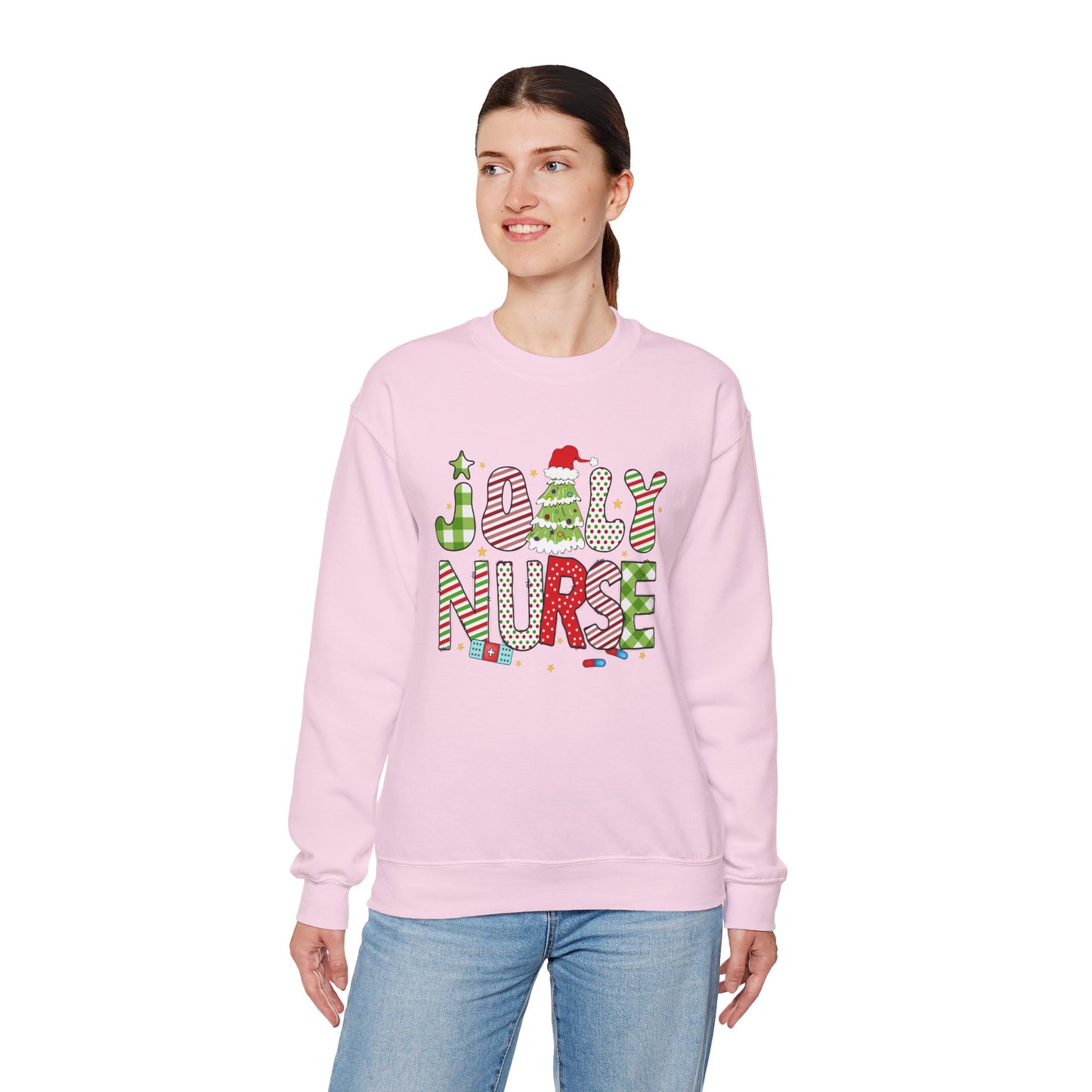 Joyful Nurse Crewneck Sweatshirt - Festive Holiday Apparel