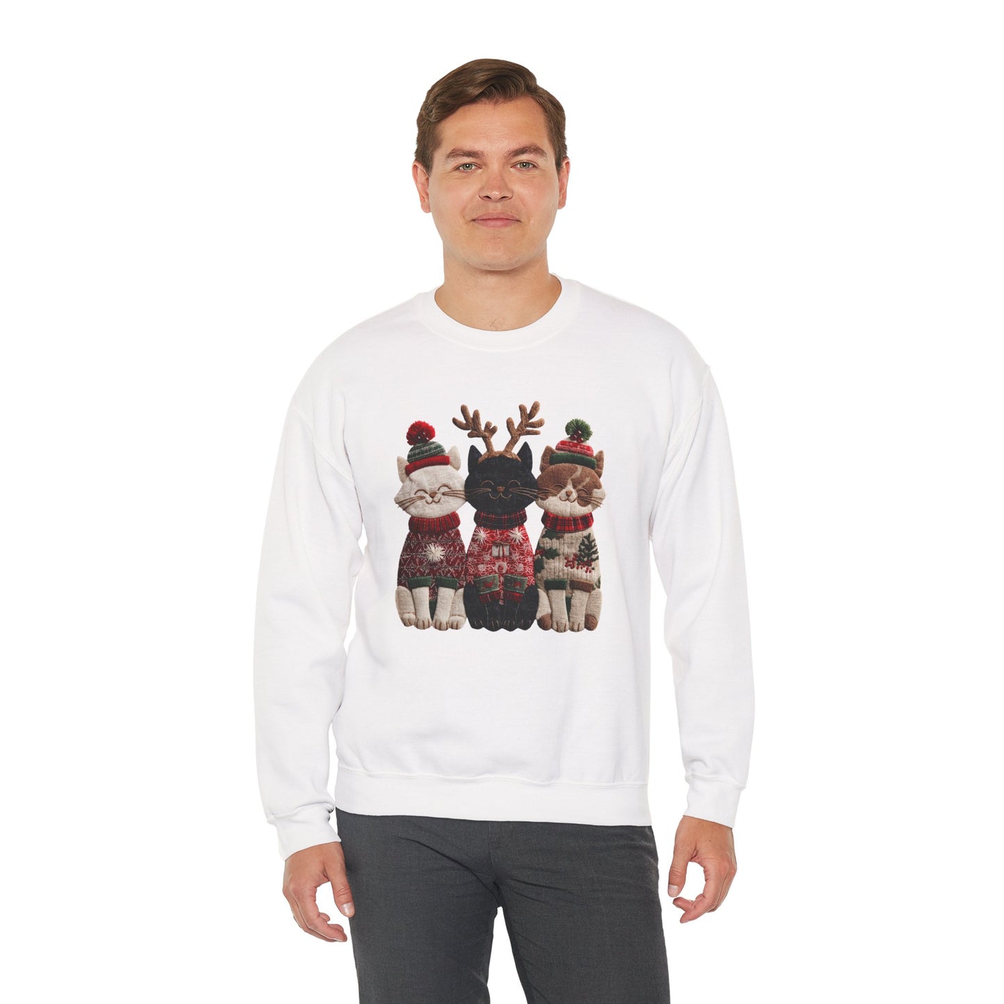 Festive Cat Crewneck Sweatshirt