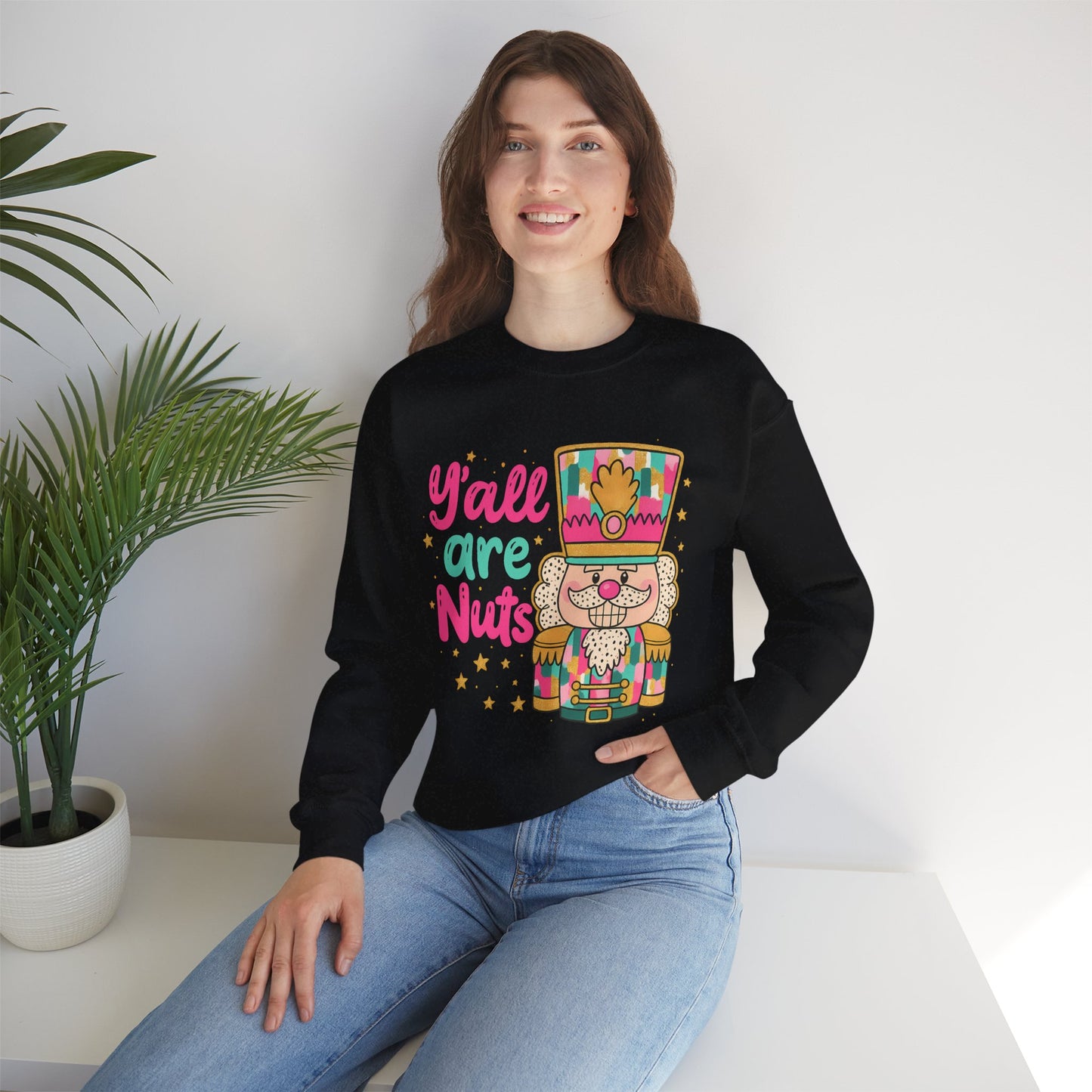Holiday Nutcracker Crewneck Sweatshirt - Y'all Are Nuts
