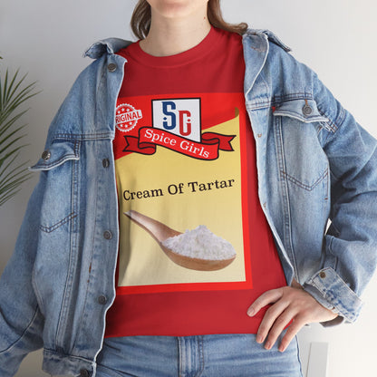 Cream of Tartar Unisex Heavy Cotton Tee, Funny Spice Tee, Kitchen Humor Shirt, Gift for Bakers, Baking Apparel