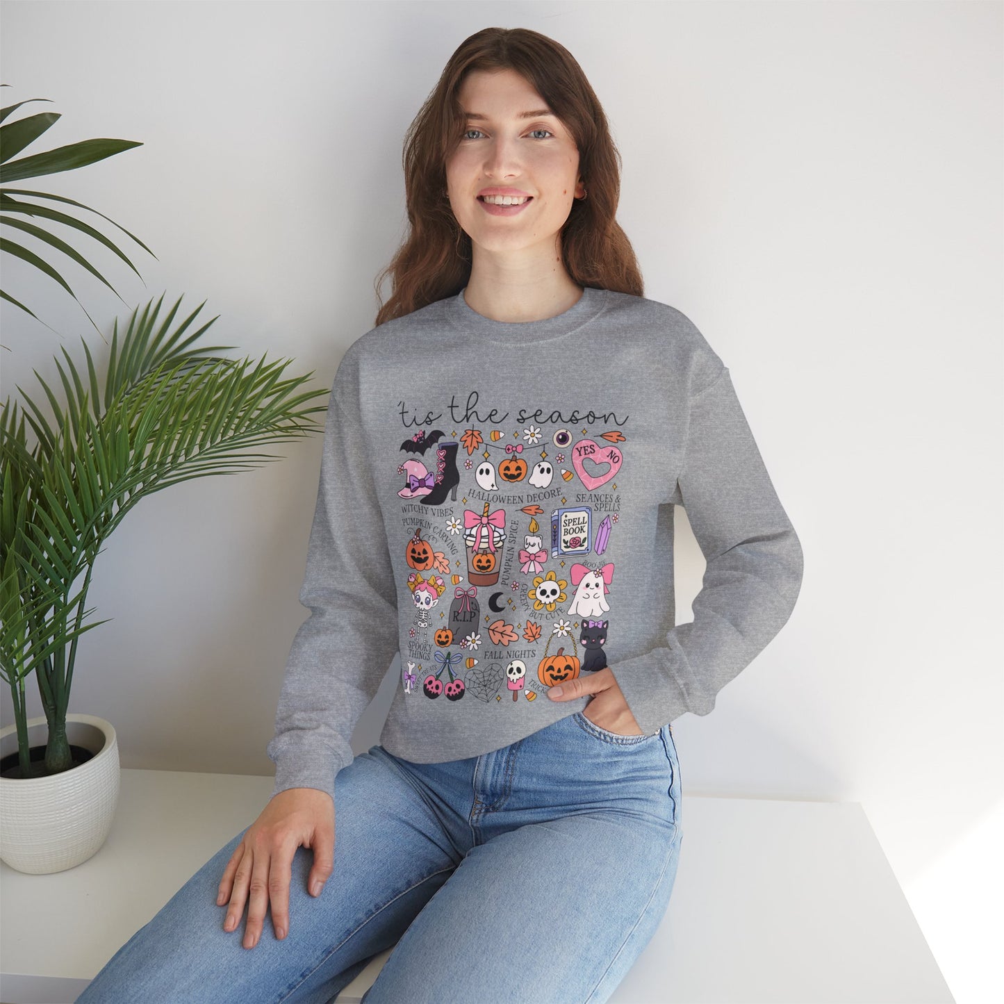 Spooky Season Crewneck Sweatshirt, Halloween Apparel, Cozy Unisex Sweatshirt, Cute Fall Fashion, Seasonal Gift, October Vibes